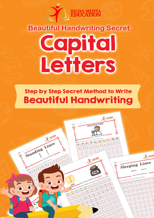 Simple Capital Letters - A B C (Beautiful Handwriting Sceret) - By Richa Mehta